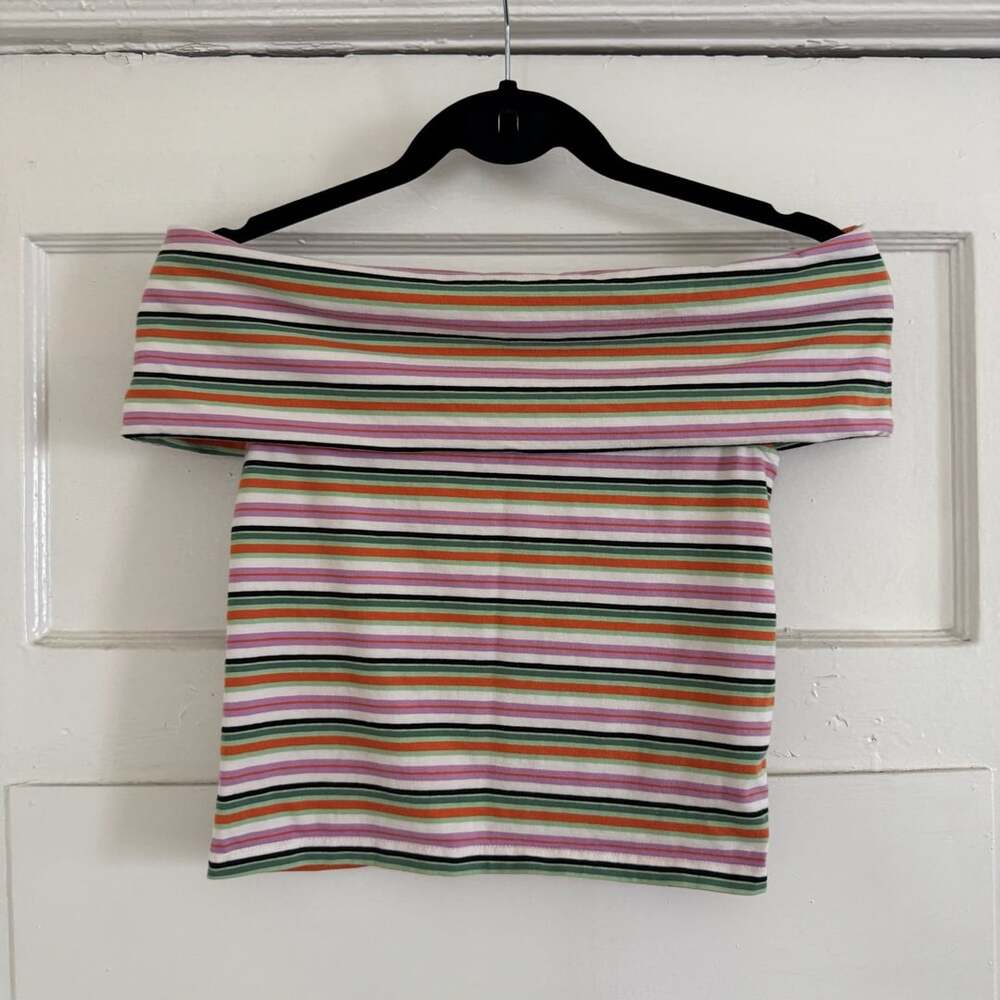 Maeve Anthropologie Striped Off-The-Shoulder Top